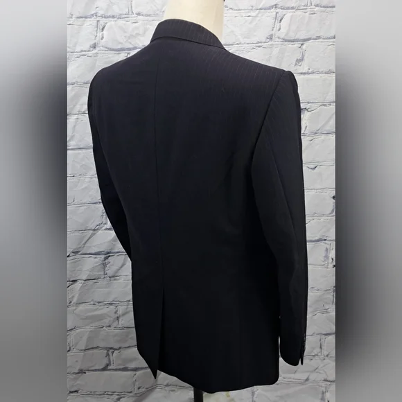Samuelsohn Double Breasted Blazer Sport Coat Navy Striped Vintage Canvas 40R 38R - Picture 8 of 16